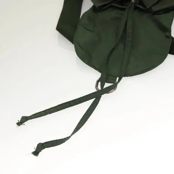 PRADA Backpack Nylon Khaki Silver Auth